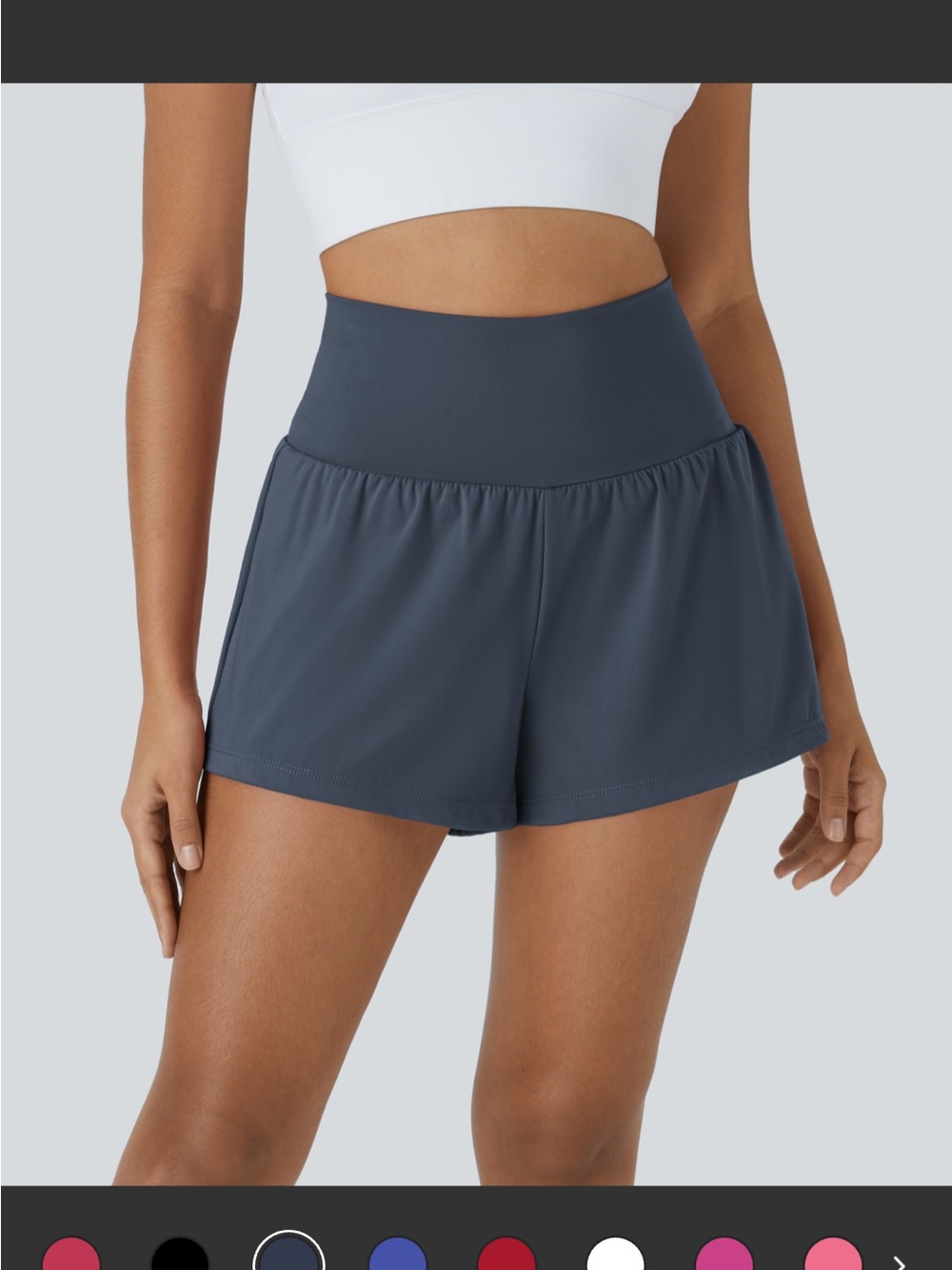 HALARA Softly Zero Airy Navy Blue High-Waist Athletic Shorts
